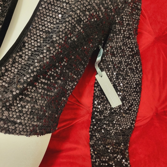 Chicos TRAVELERS COLLECTION Sequin Grace Jacket Black - Picture 5 of 6